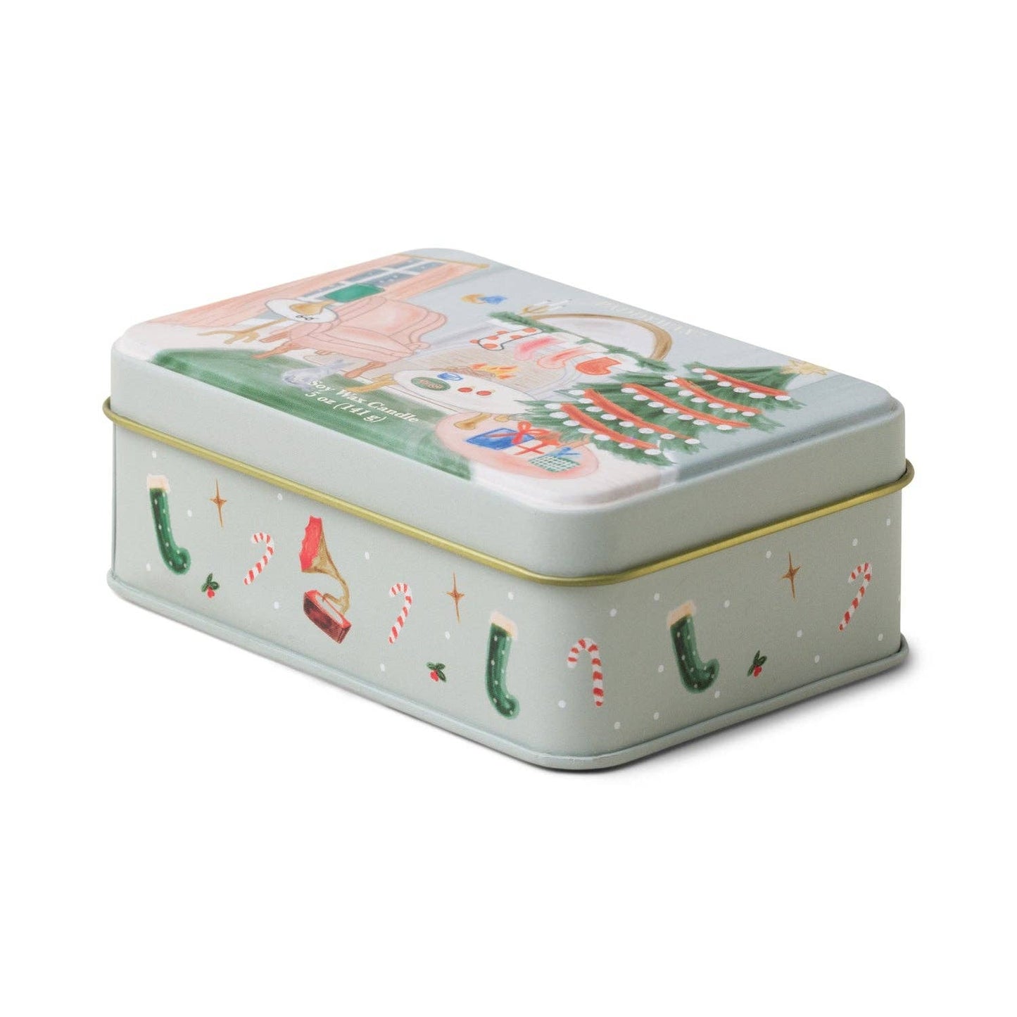 Paddywax Christmas Tin Living Room - Persimmon & Chestnut