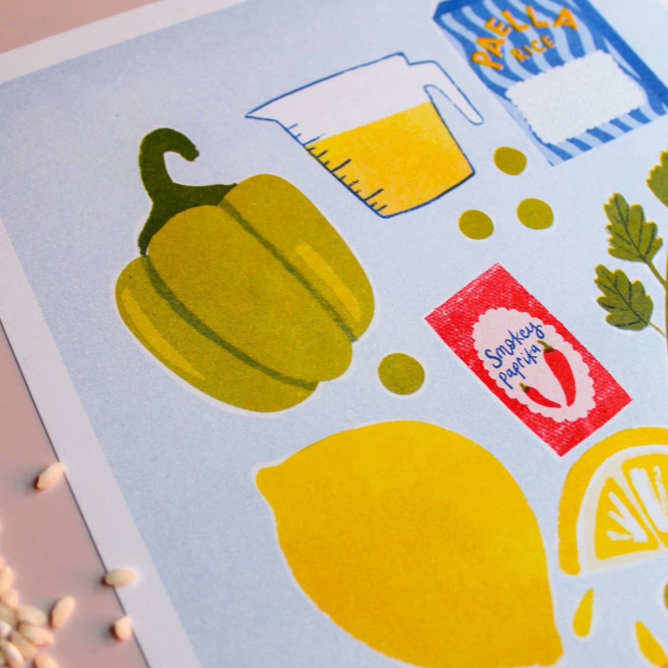 Paella Risograph A4 print