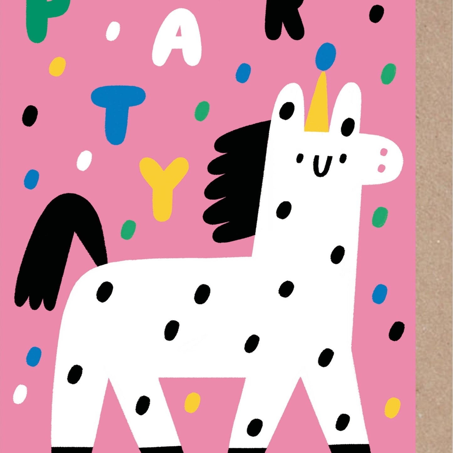 Party Animal- Birthday Card- Lama-Pink- Confetti- celebrate