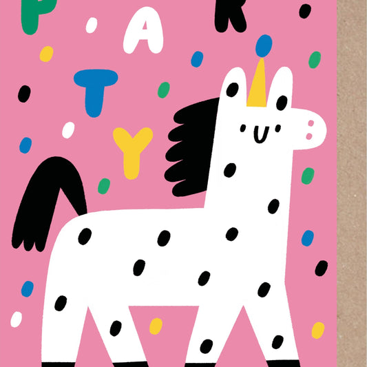 Party Animal- Birthday Card- Lama-Pink- Confetti- celebrate