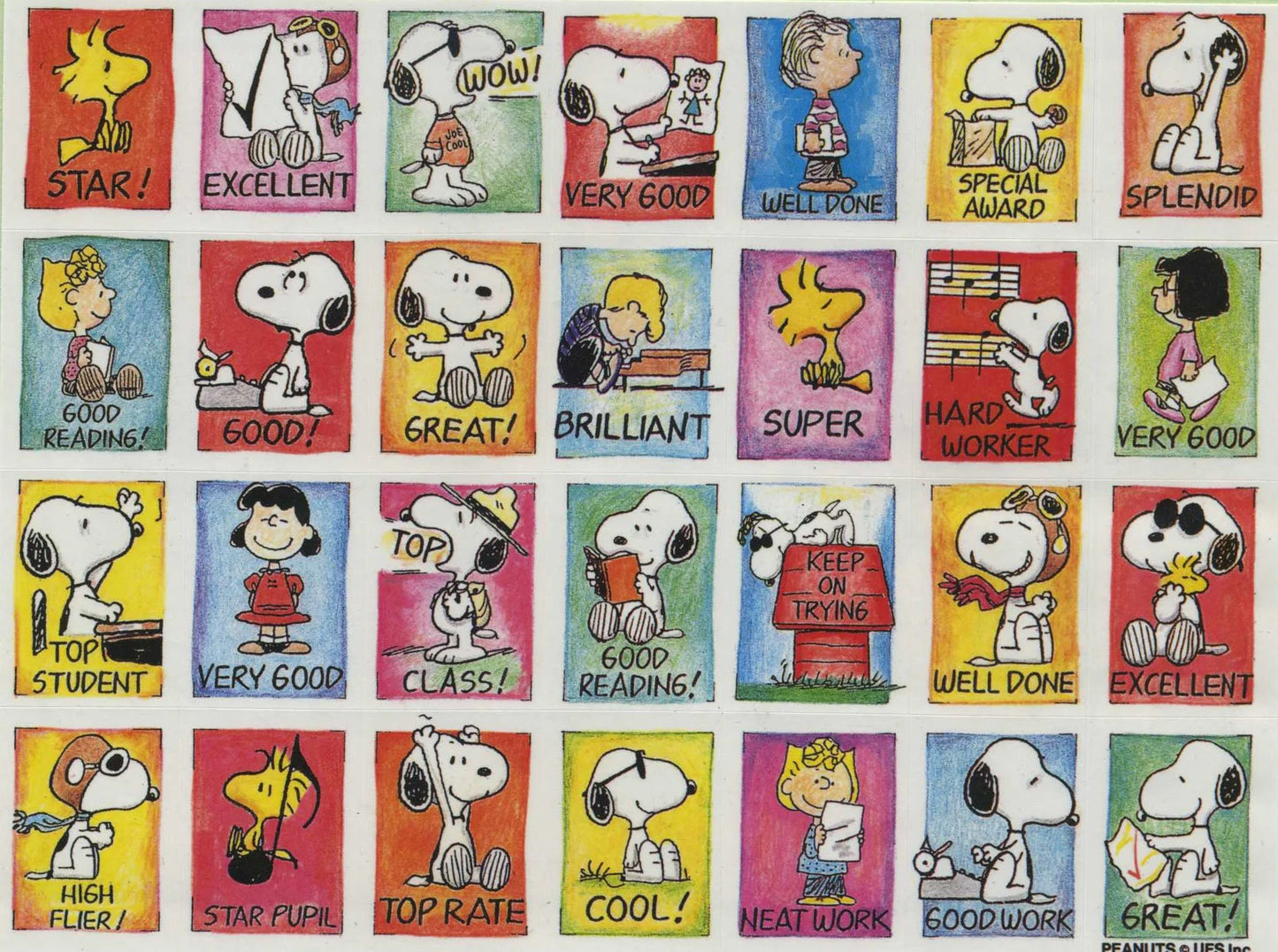 Vintage Snoopy Reward Sticker Sheets - Two Designs !