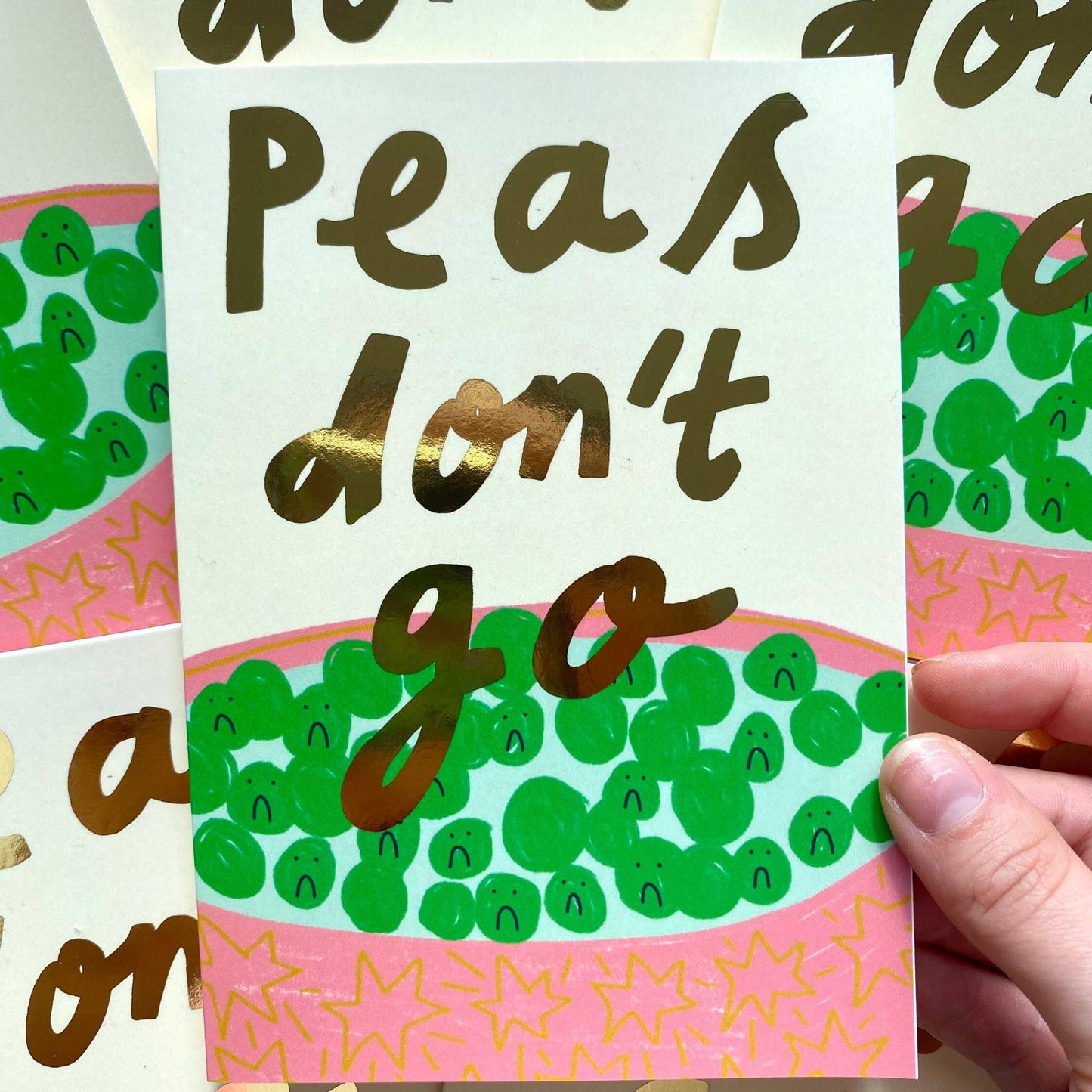 Peas Don’t Go Funny Leaving Greetings Card