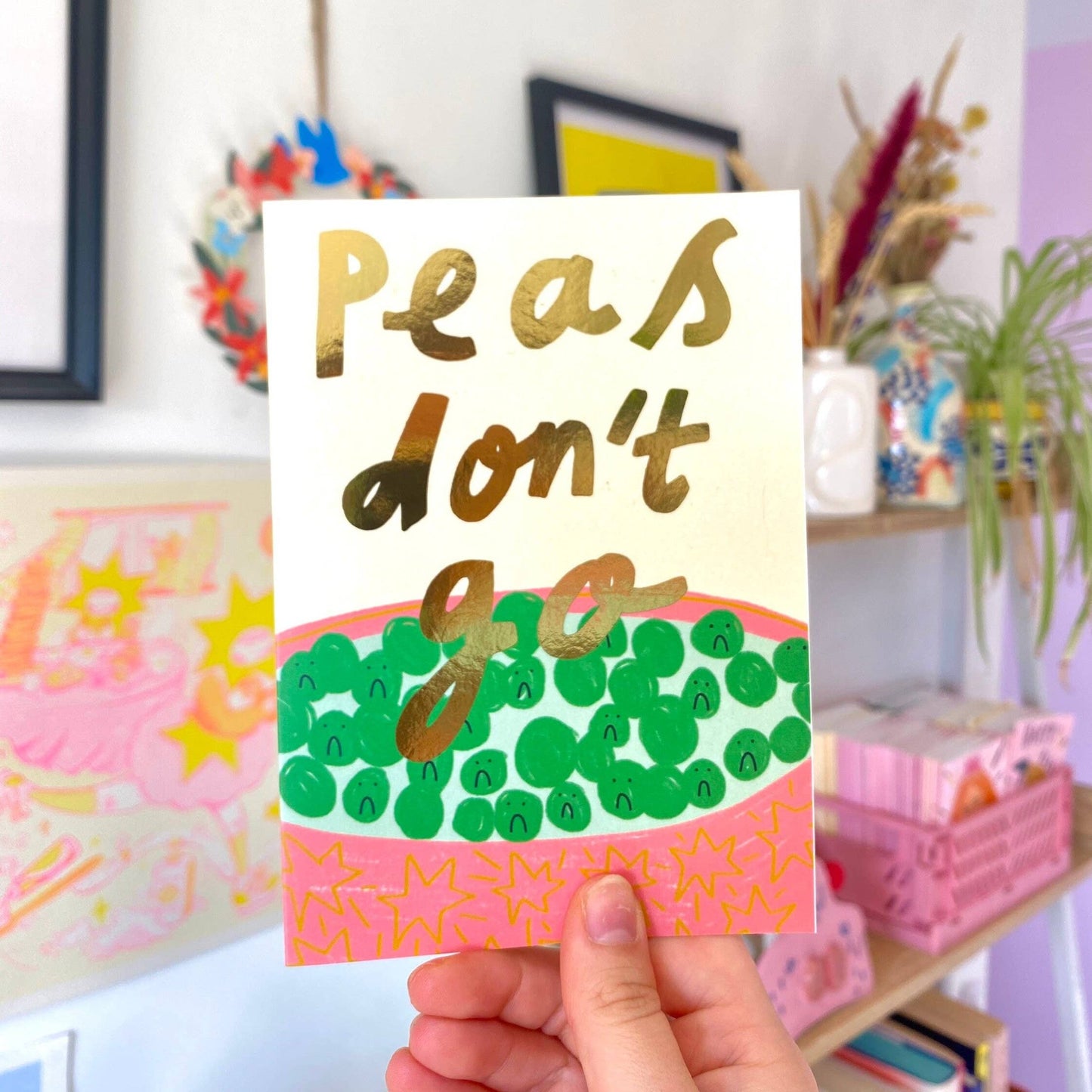Peas Don’t Go Funny Leaving Greetings Card