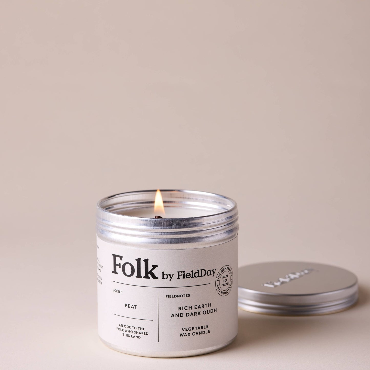 Peat Vegetable Wax Folk Tin Candle