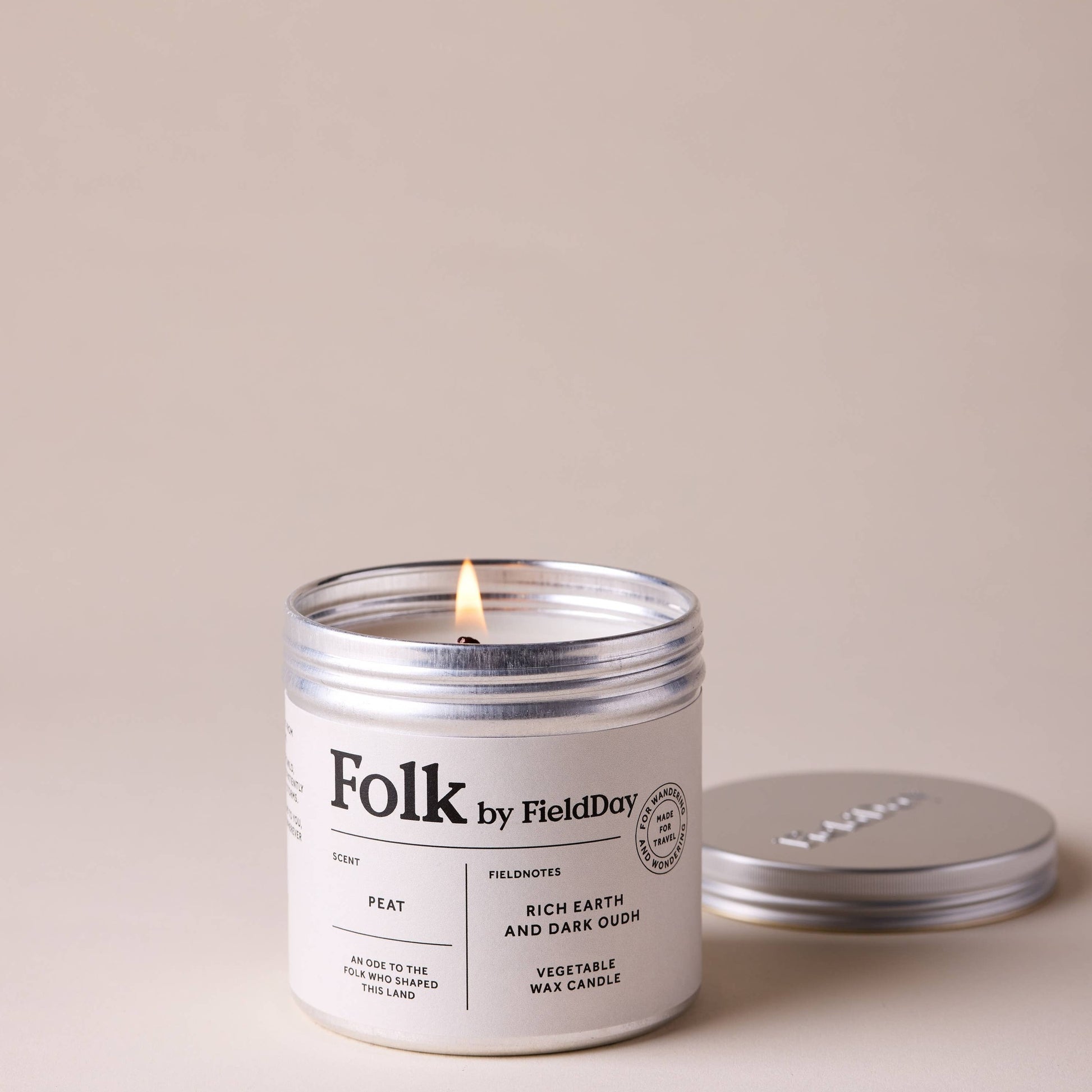 Peat Vegetable Wax Folk Tin Candle