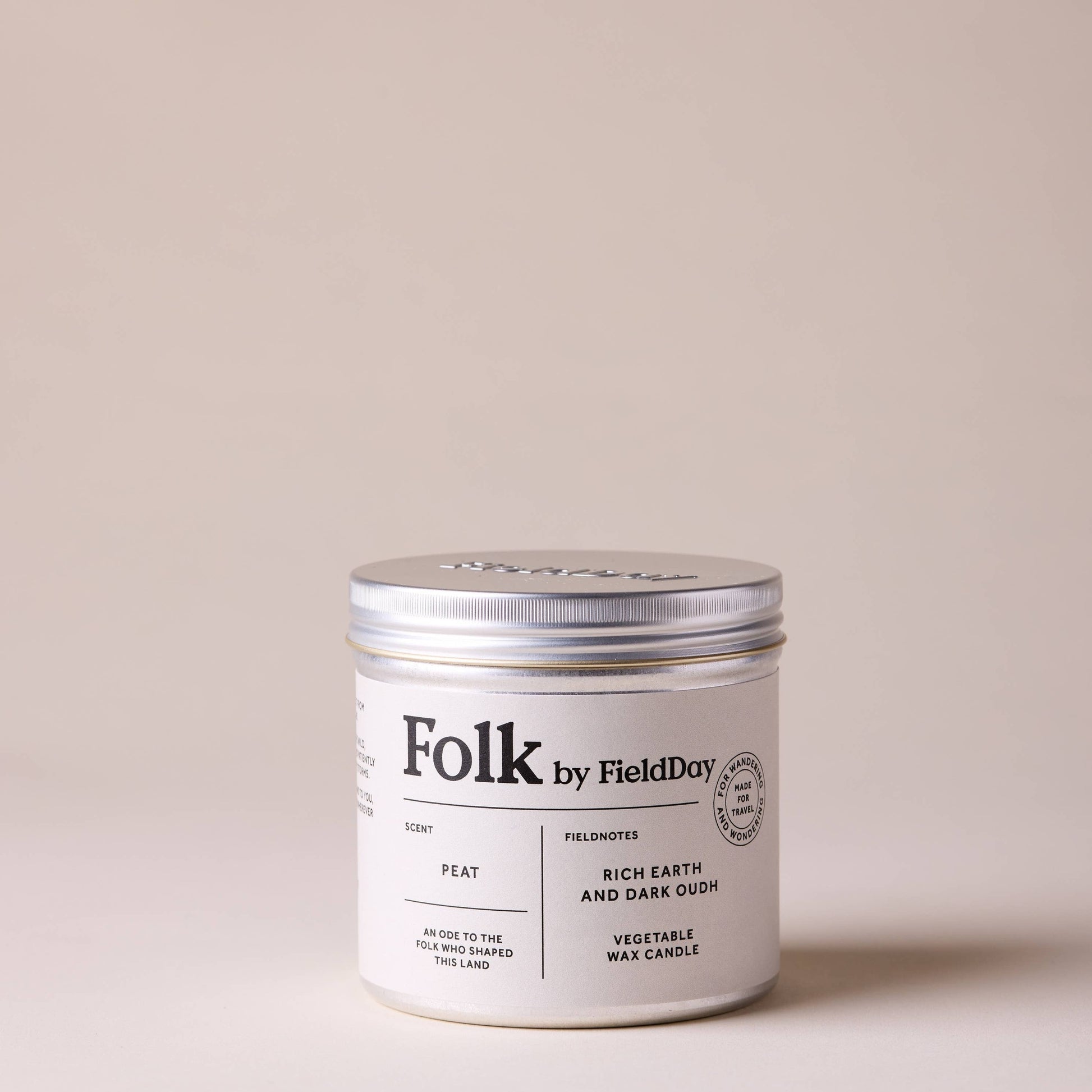 Peat Vegetable Wax Folk Tin Candle