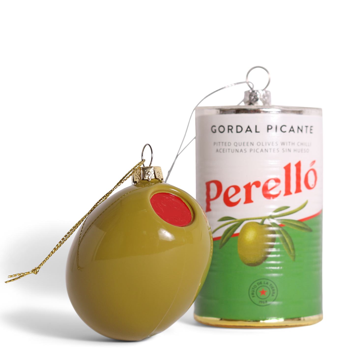 Perelló Olives Glass Christmas Decoration, 10cm