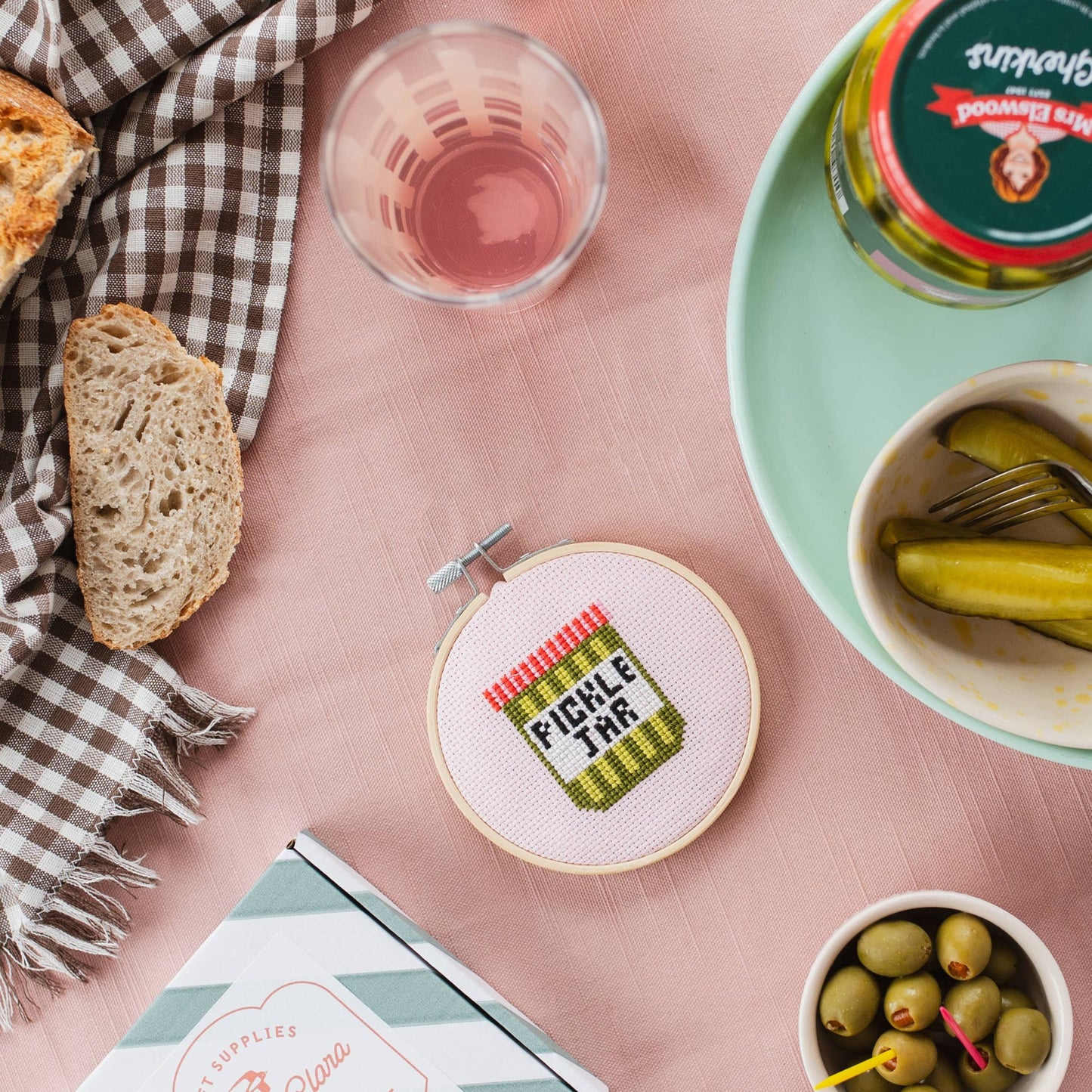 Pickle Jar Cross Stitch Kit