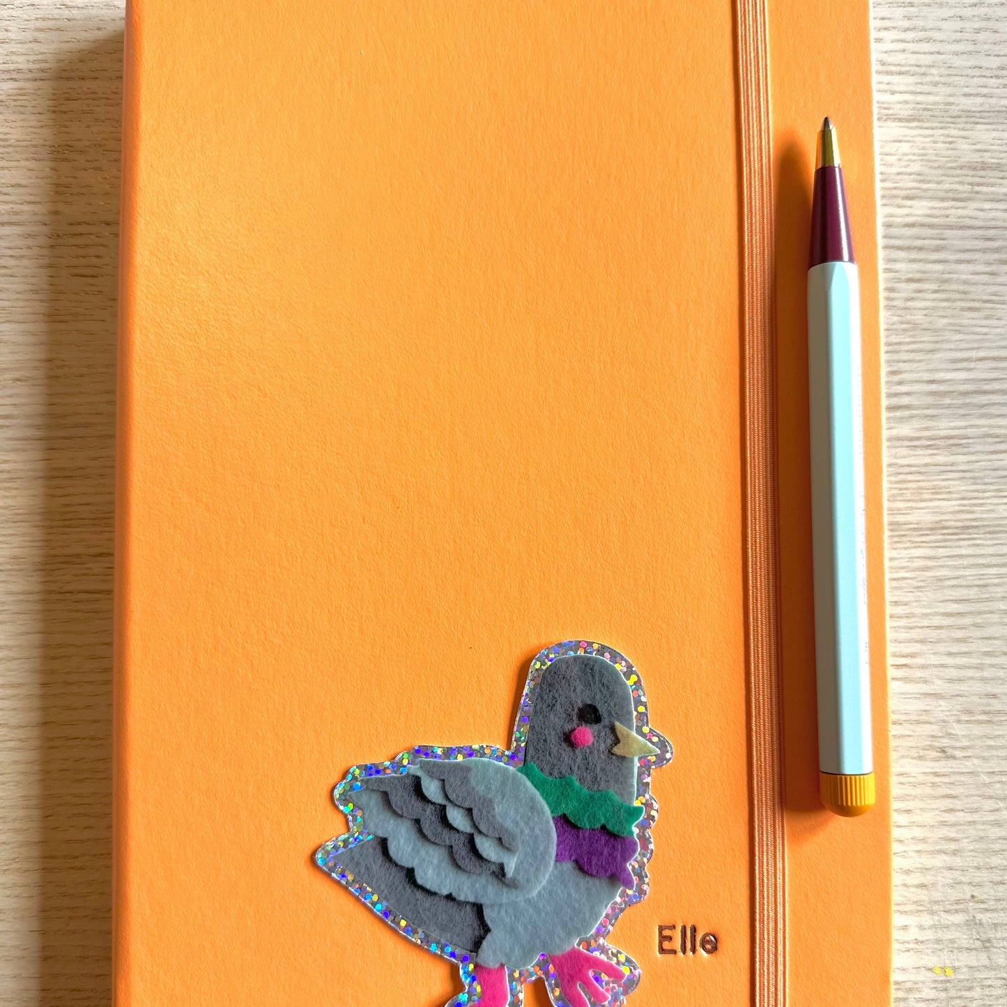 Pigeon Glitter Vinyl Sticker