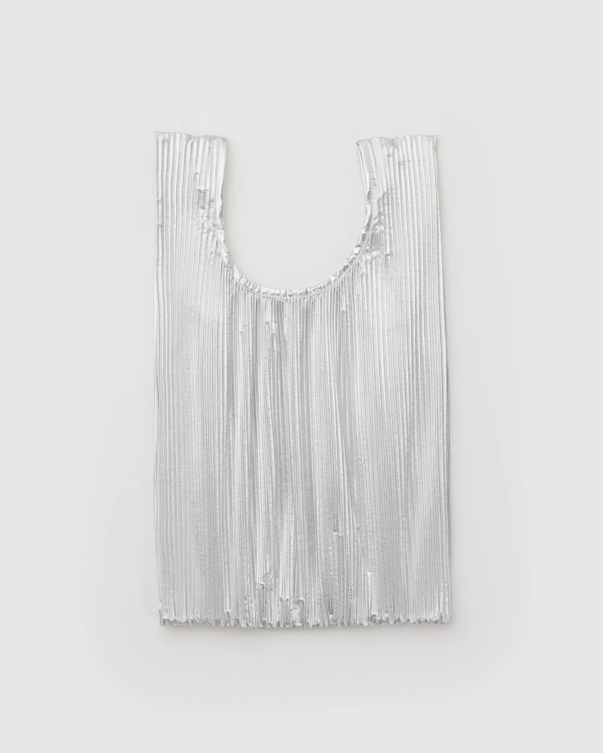 Baggu Pleated Reusable Bag - Chrome Silver