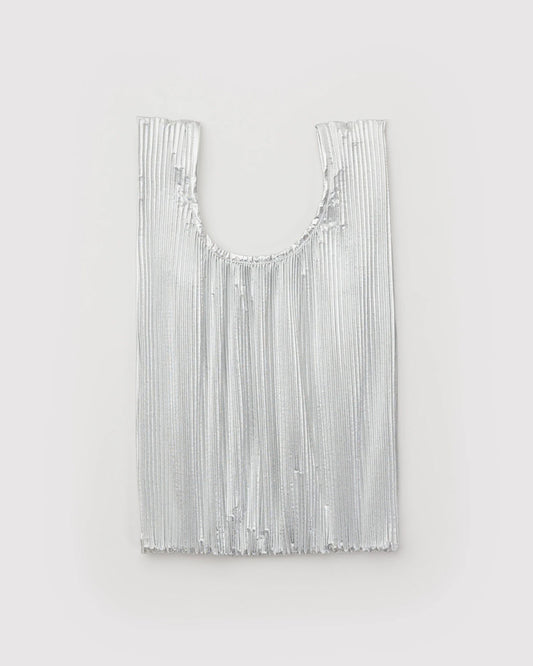 Baggu Pleated Reusable Bag - Chrome Silver