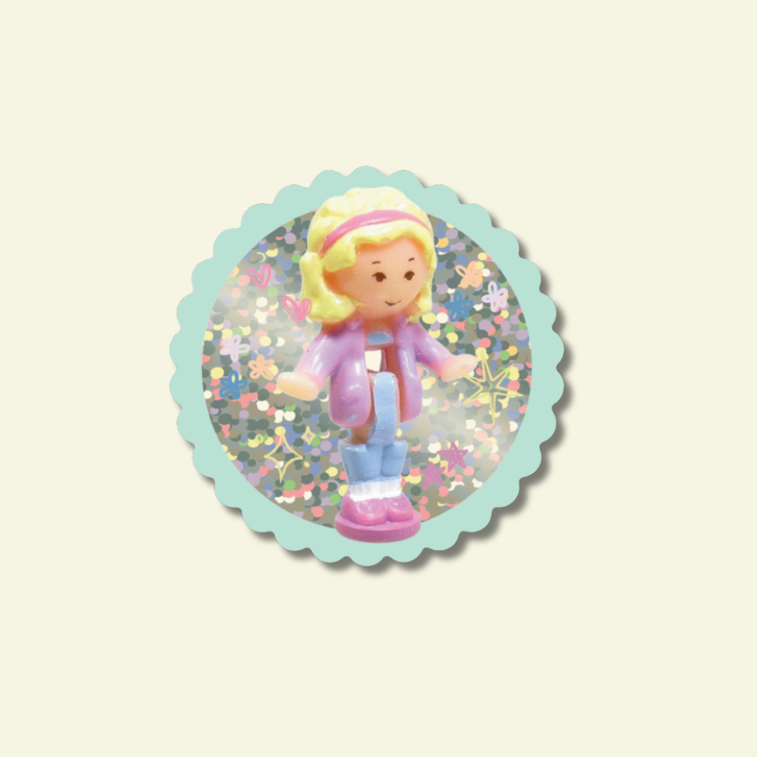 Polly Pocket Girl Glitter Vinyl Sticker 