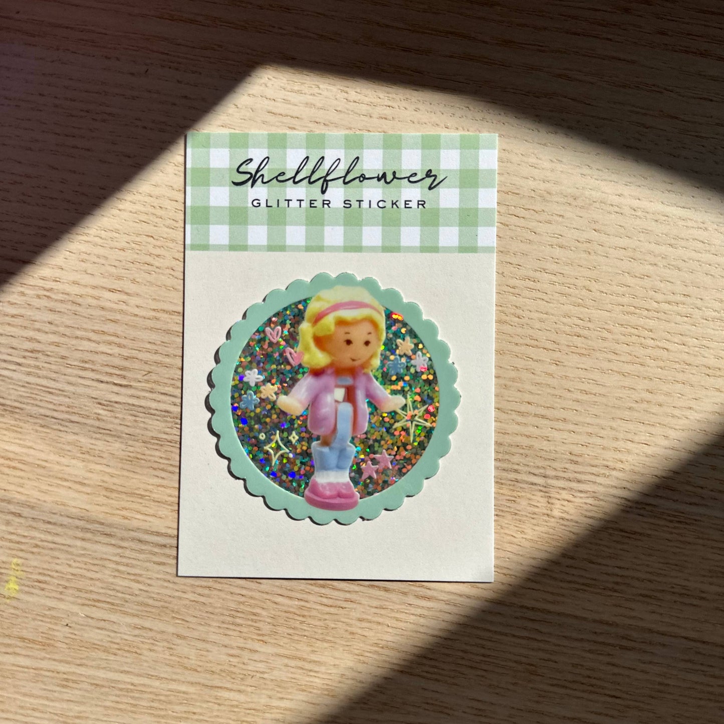 Polly Pocket Girl Glitter Vinyl Sticker 