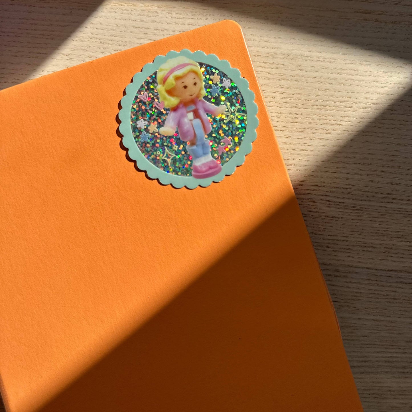 Polly Pocket Girl Glitter Vinyl Sticker 