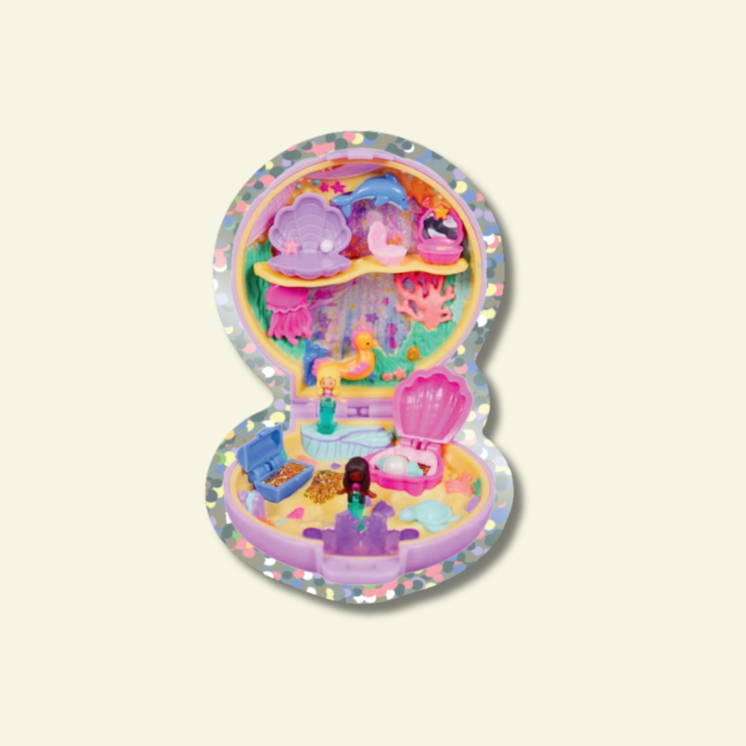 Polly Pocket Mermaid Glitter Vinyl Sticker