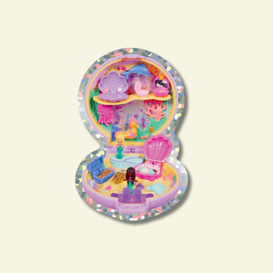 Polly Pocket Mermaid Glitter Vinyl Sticker