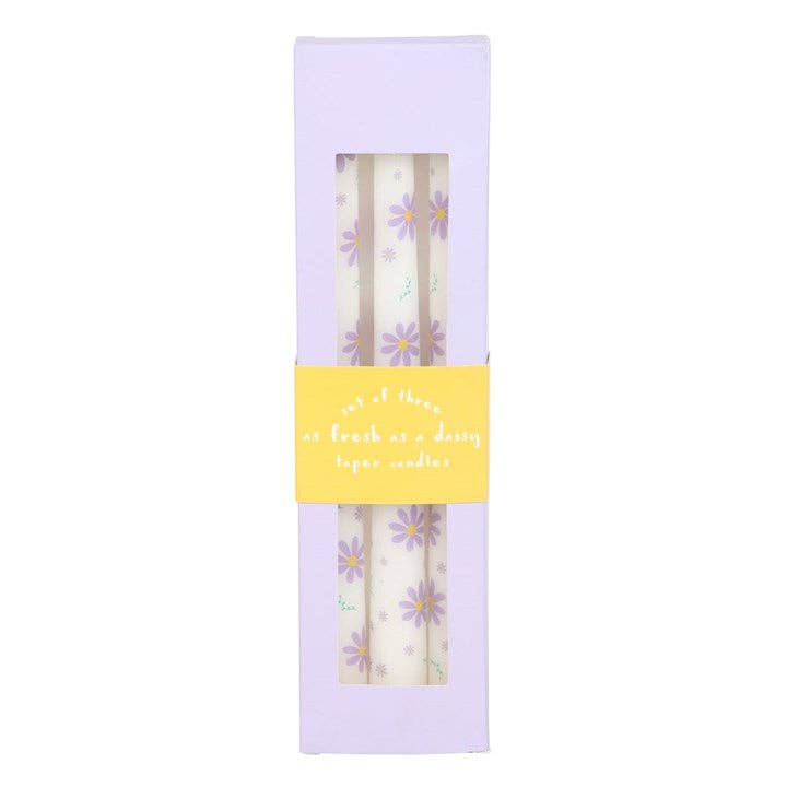 Purple Daisy Taper Candles