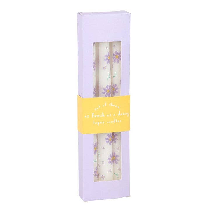 Purple Daisy Taper Candles