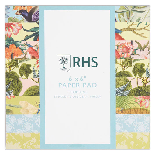 RHS Paper Pad, 180 GSM, Tropical, 6" x 6", 32 Sheets