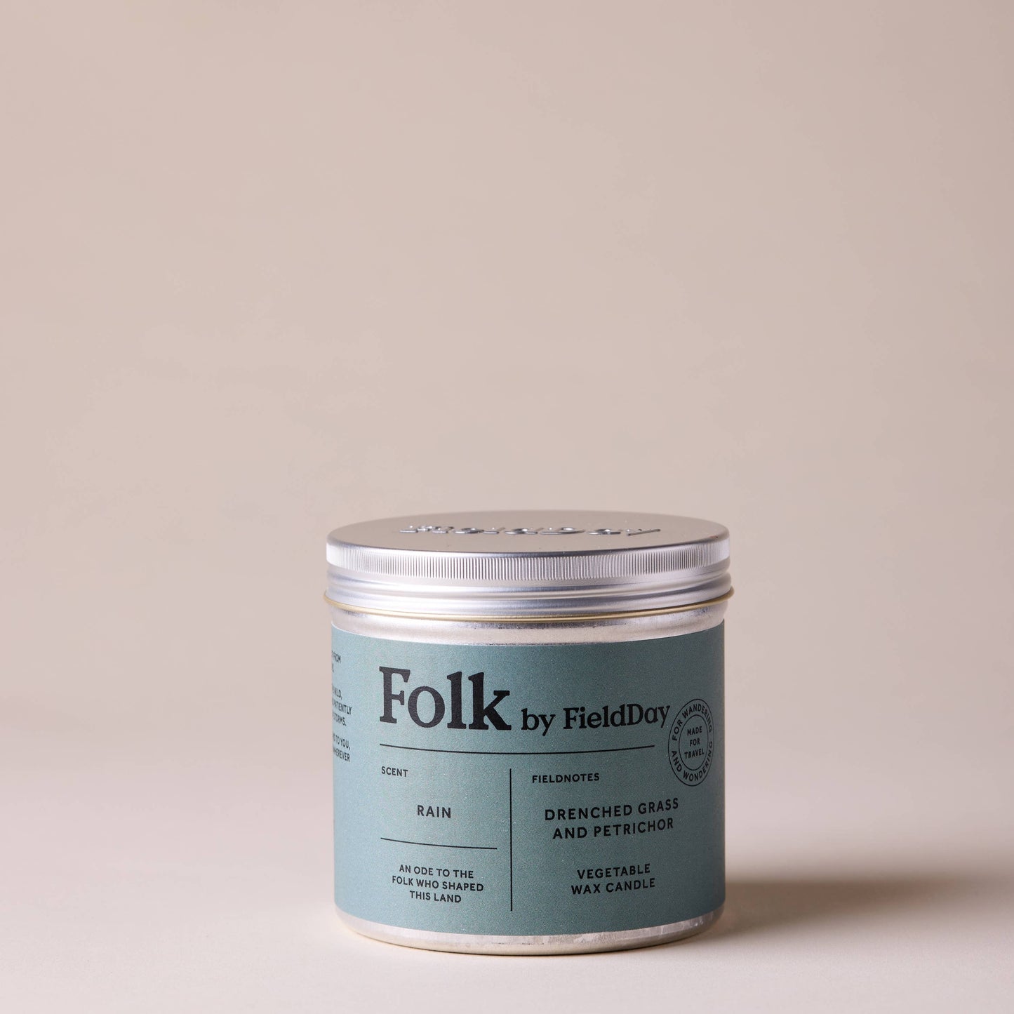 Rain Vegetable Wax Folk Tin Candle