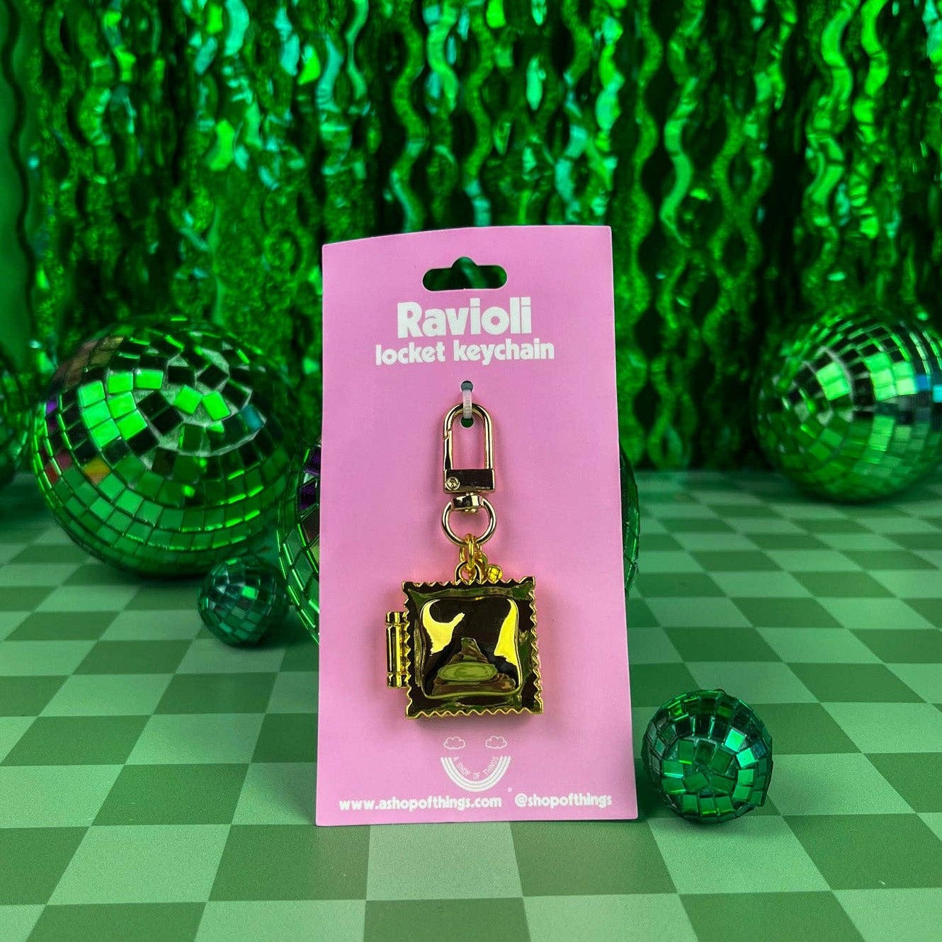 Ravioli Locket Keychain