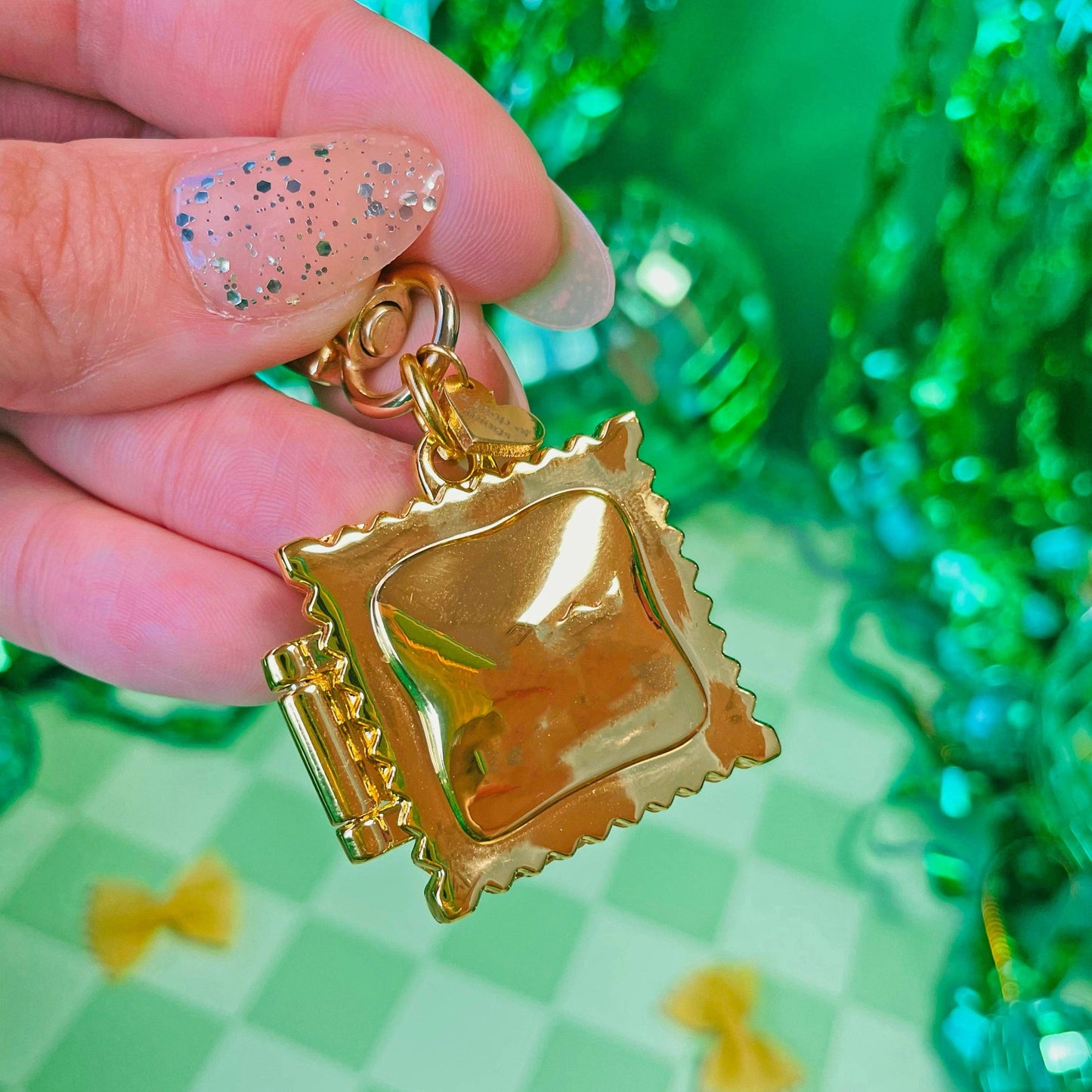 Ravioli Locket Keychain