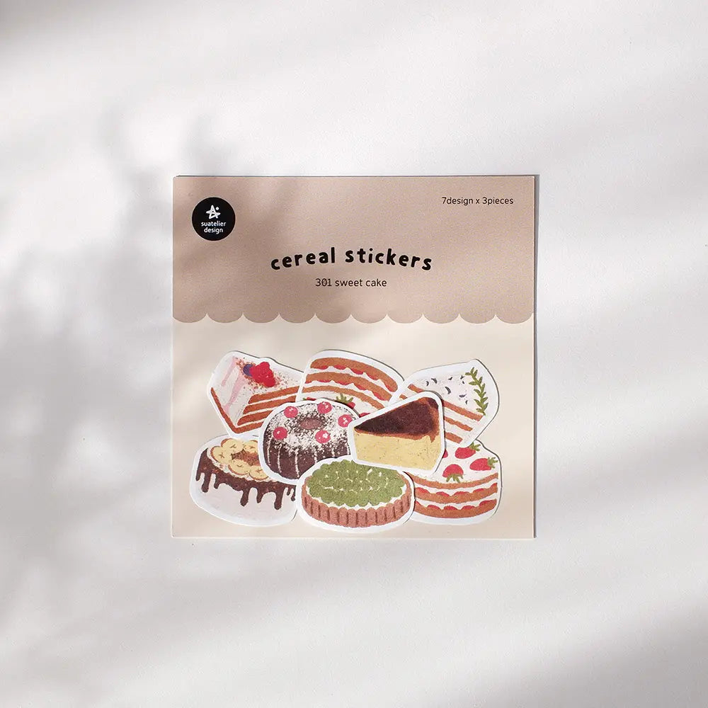 Suatelier Cereal Sticker Pack- sweet cake