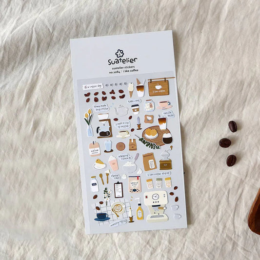 Suatelier Sticker Sheet - I like coffee
