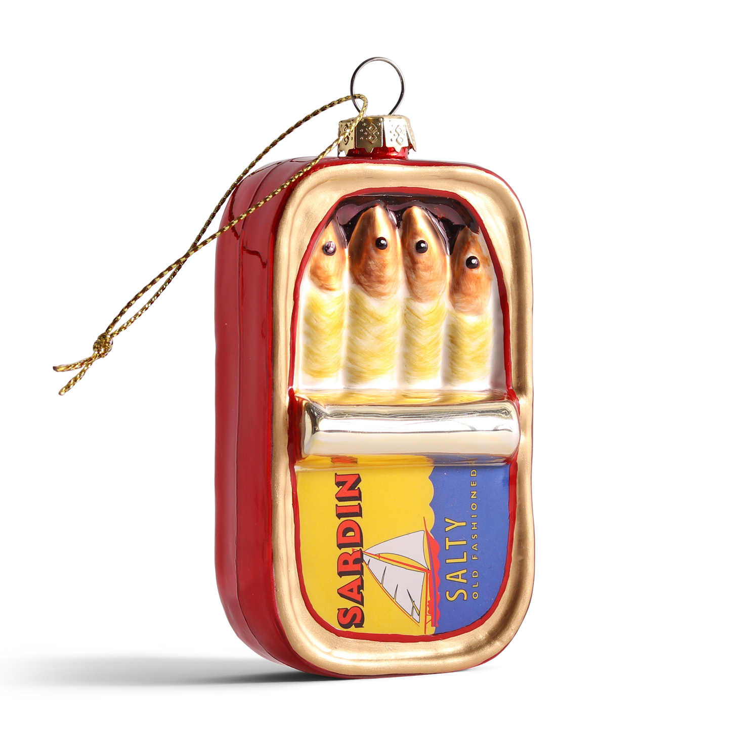 Sardines Can Glass Decoration, 10cm