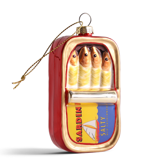 Sardines Can Glass Decoration, 10cm