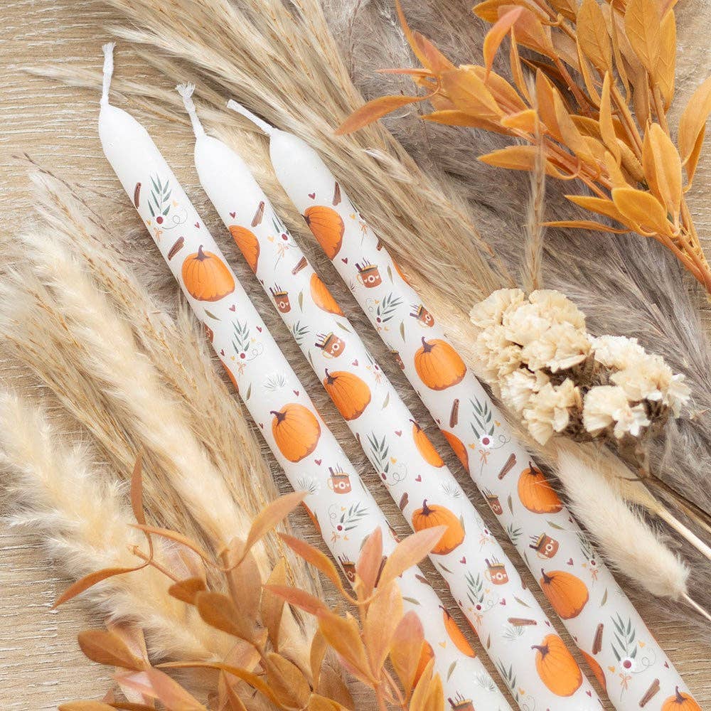 Autumn Pumpkin Taper Candles