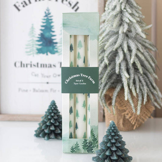 White Christmas Tree Taper Candles