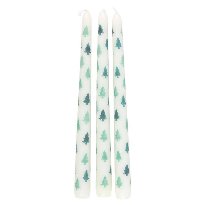 White Christmas Tree Taper Candles