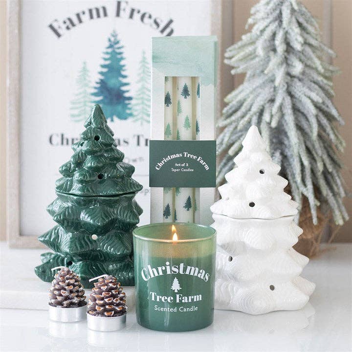 White Christmas Tree Taper Candles
