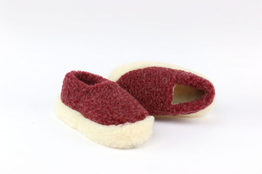 YOKO Full Wool Slippers - Dark Red