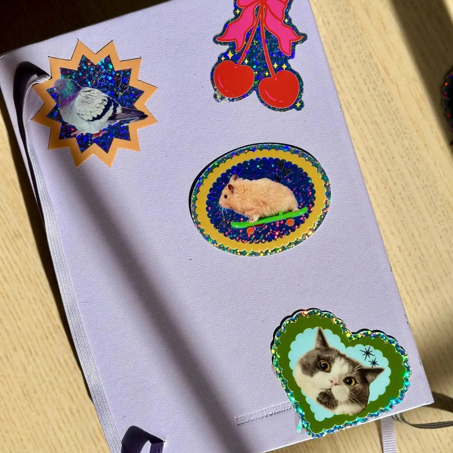 Skateboard Hamster Glitter Vinyl Sticker