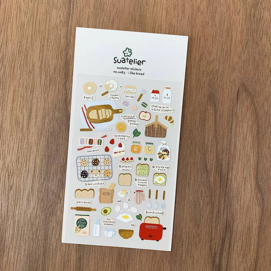 Suatelier Sticker Sheet - I like bread