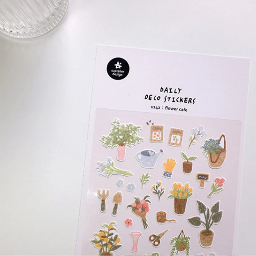 Suatelier Sticker Sheet- flower cafe