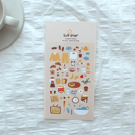 Suatelier Sticker Sheet - good morning!