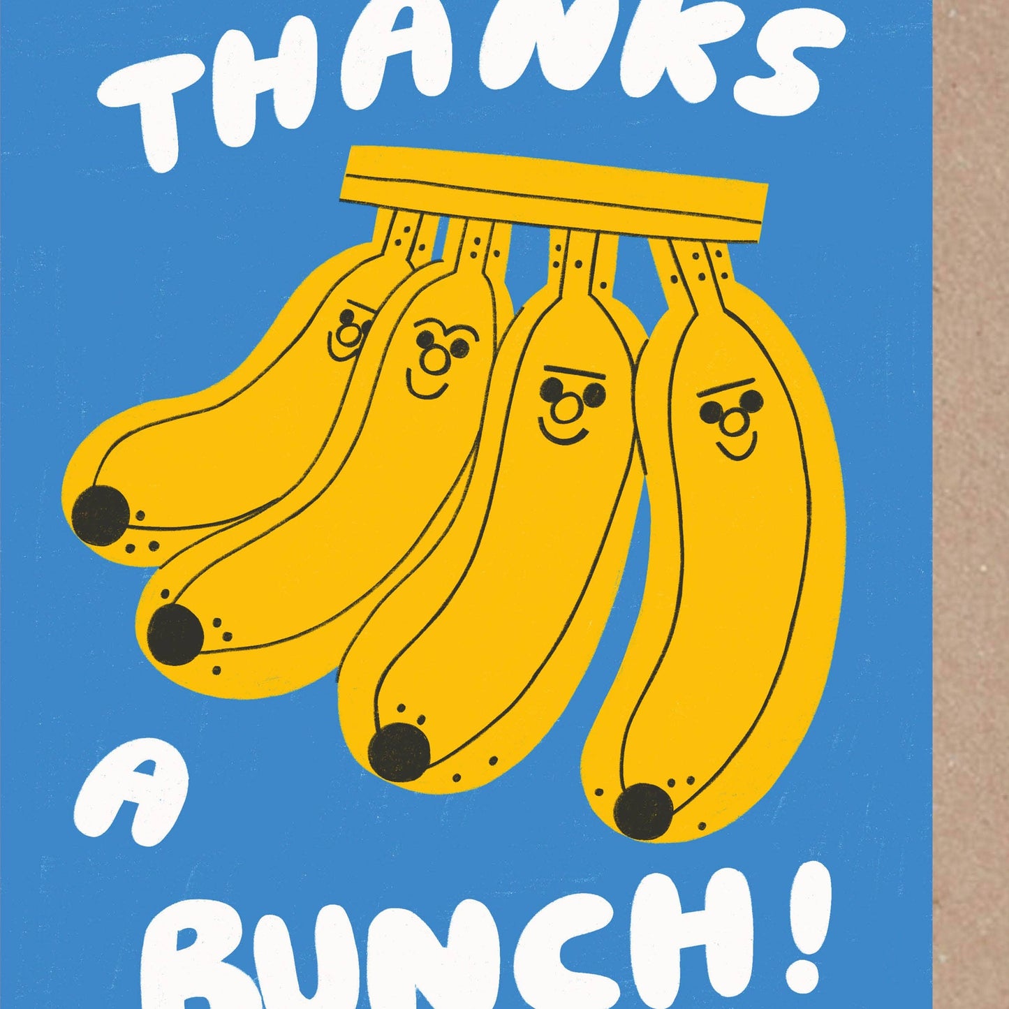 Thanks a Bunch - Bananas - Cute - Fun - Thank you card