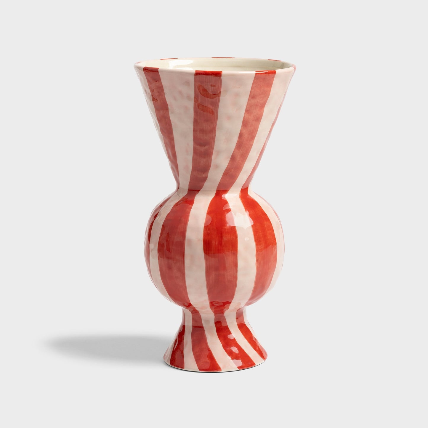 Vase - Rhombic Red, Candy striped vase