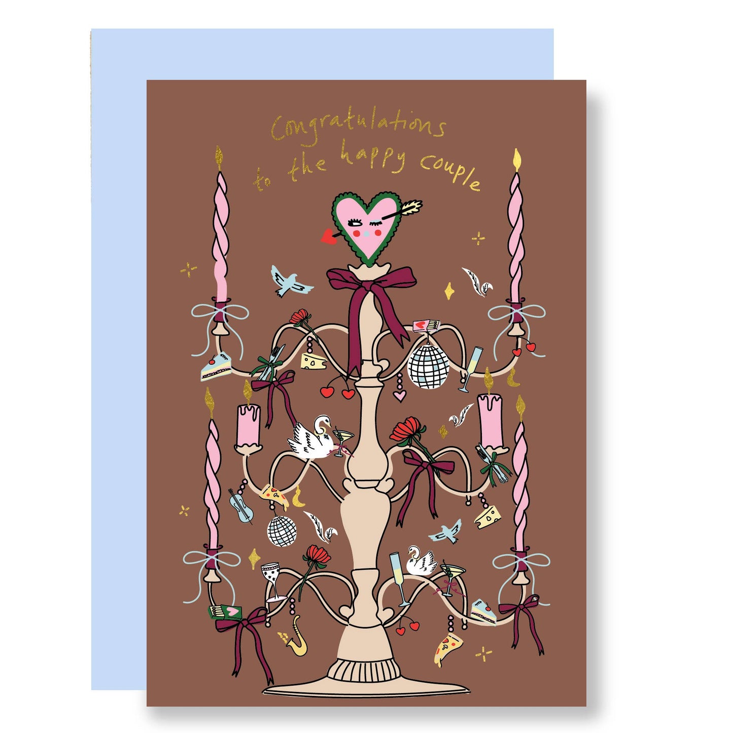 Wedding candelabra, wedding day card