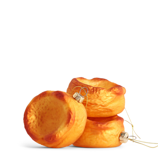 Yorkshire Pudding Glass Decoration, 6cm
