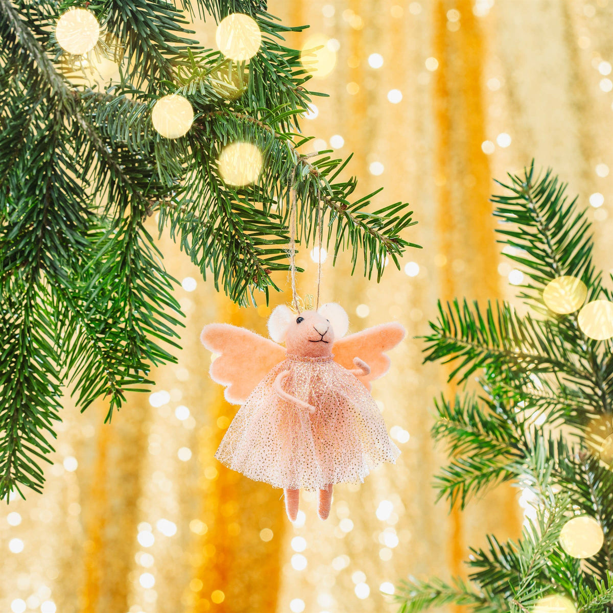 Pink Princess Fairy Mouse Felt Hanging Decoration