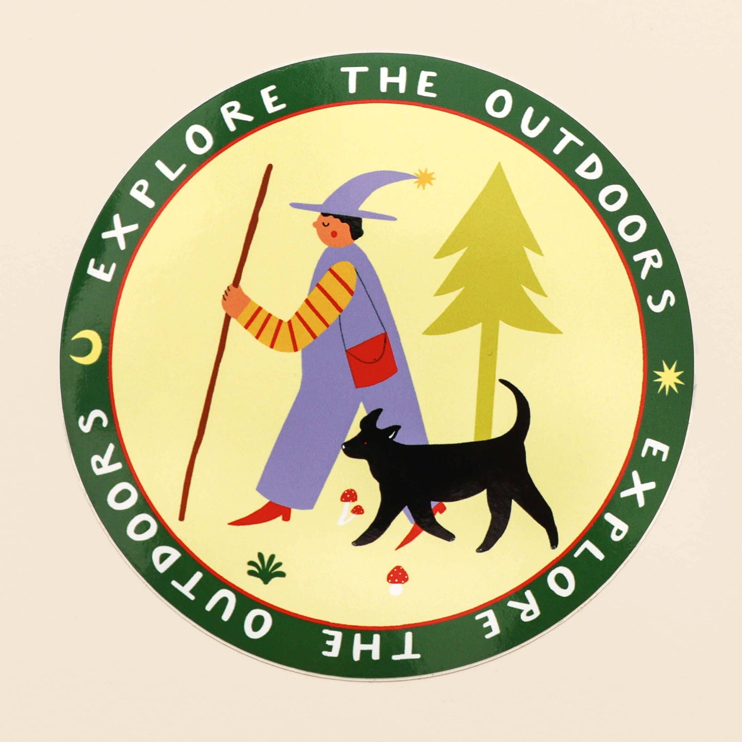 Explore The Outdoors Sticker - Round Vinyl Sticker