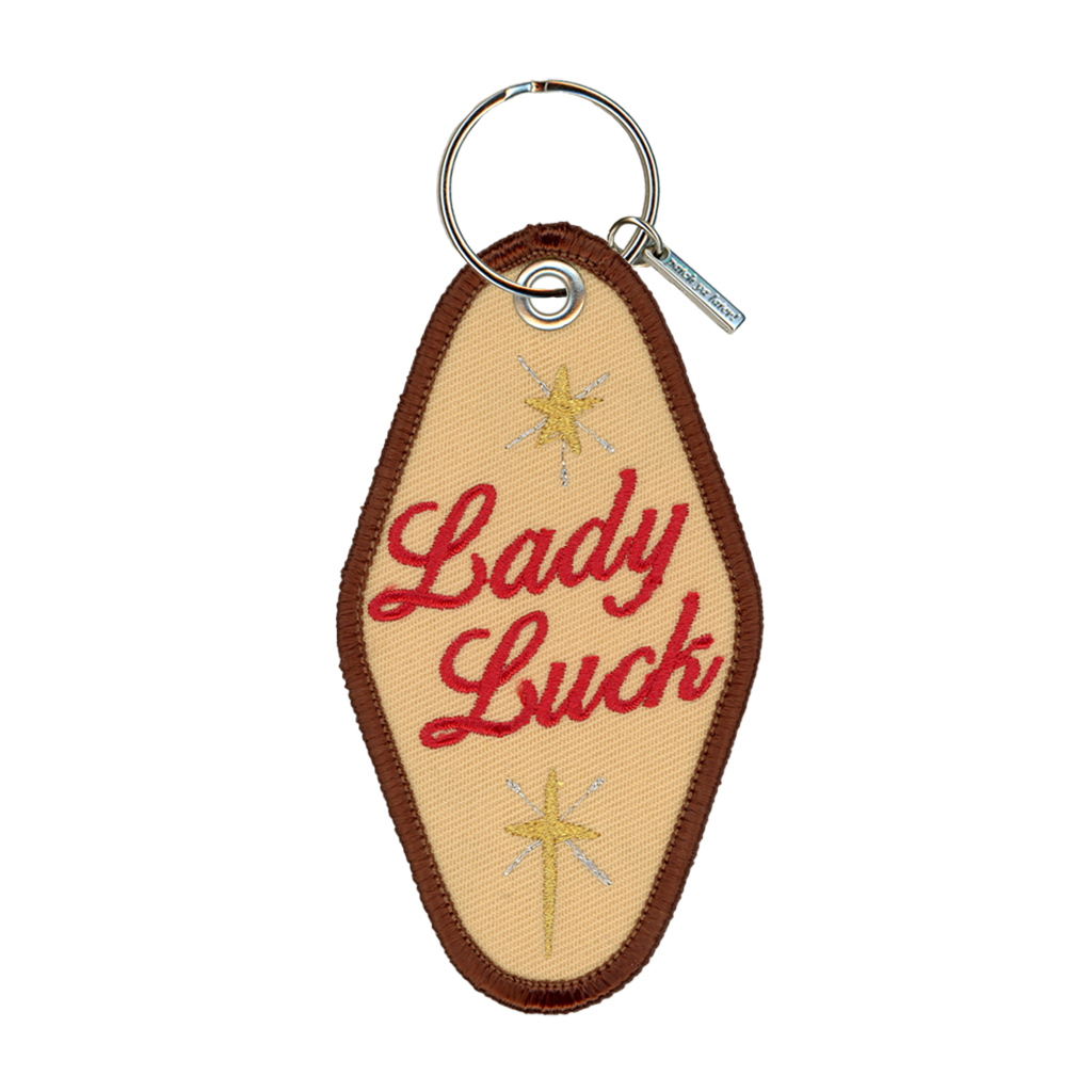 Lady Luck Embroidered Retro Motel Keychain
