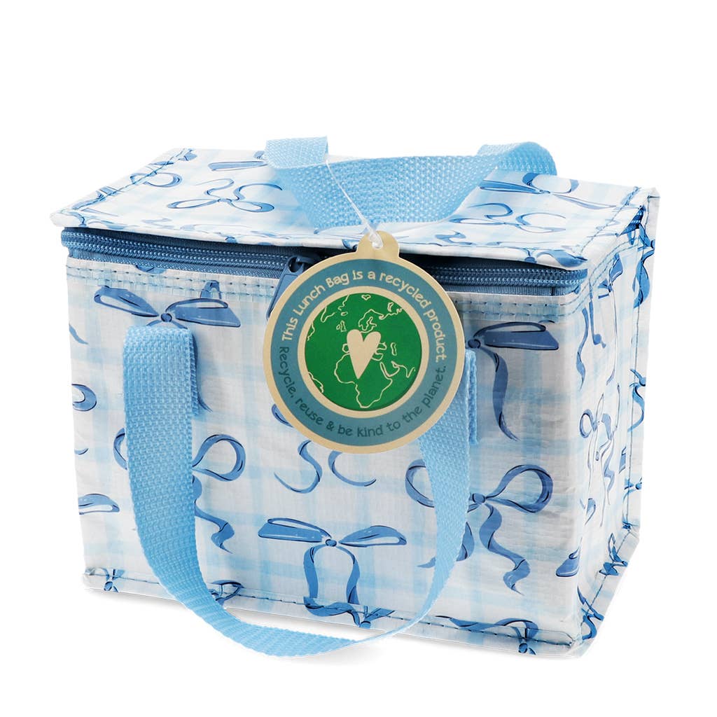 Insulated lunch bag - Blue Bows