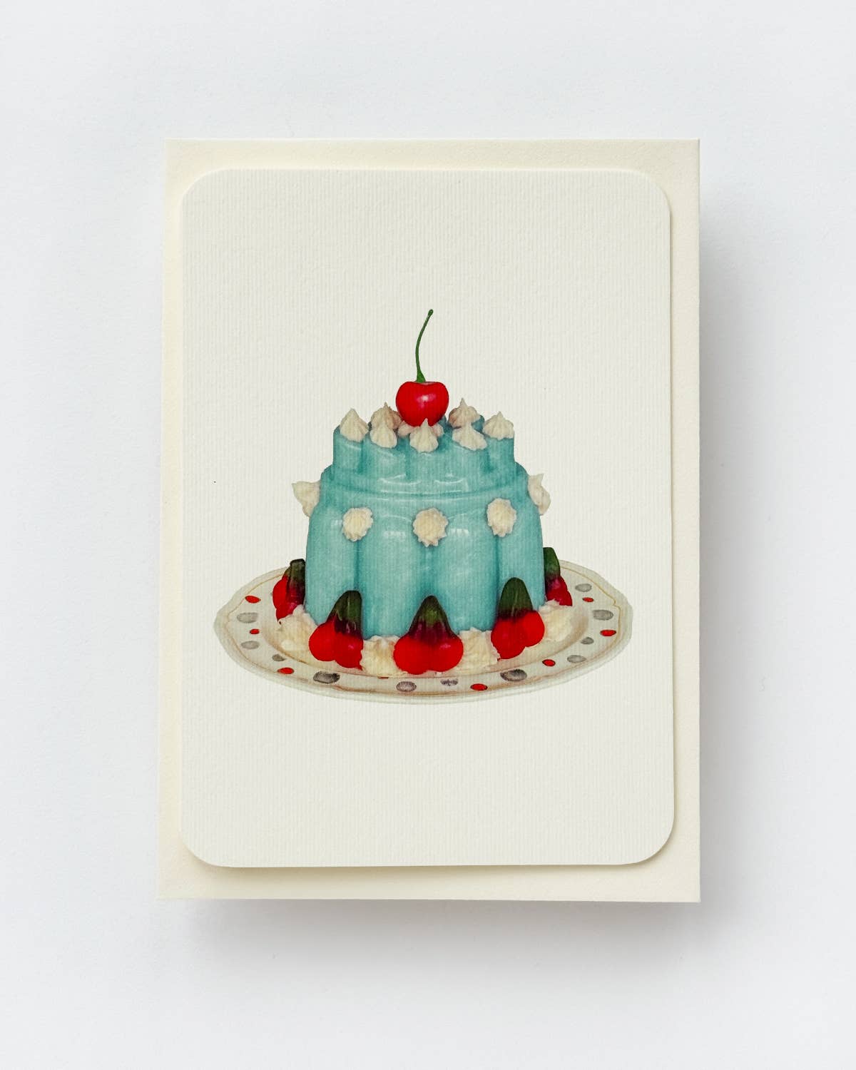 Violet Petal Cream Blancmange Greeting Card | Birthday Card