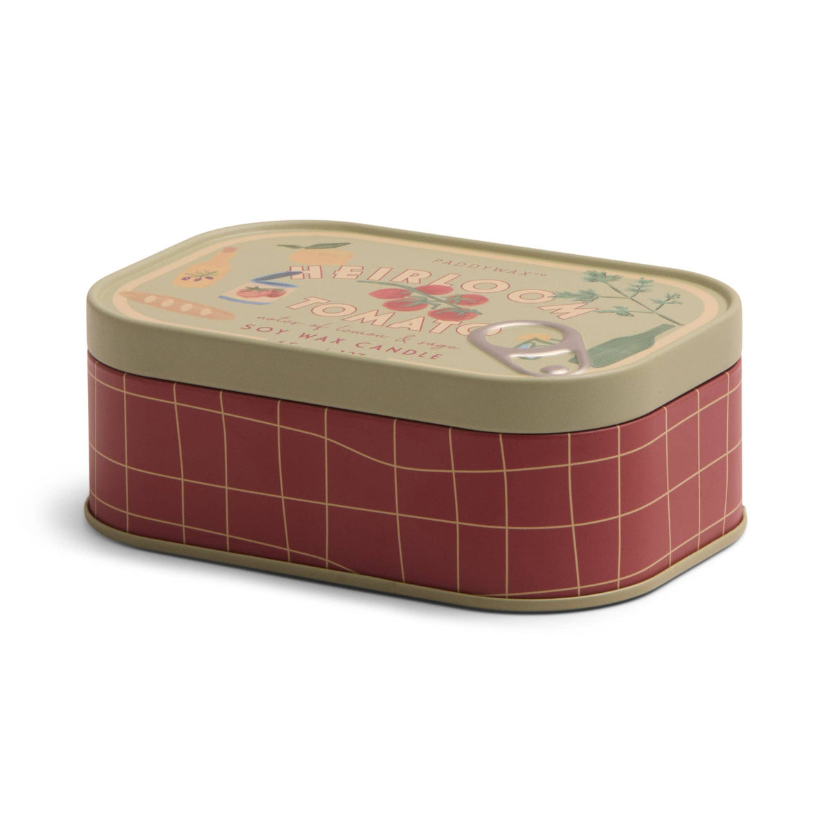 Paddywax Bistro 4.5oz/127g Tomato Printed Tin Candle - Heirloom Tomato