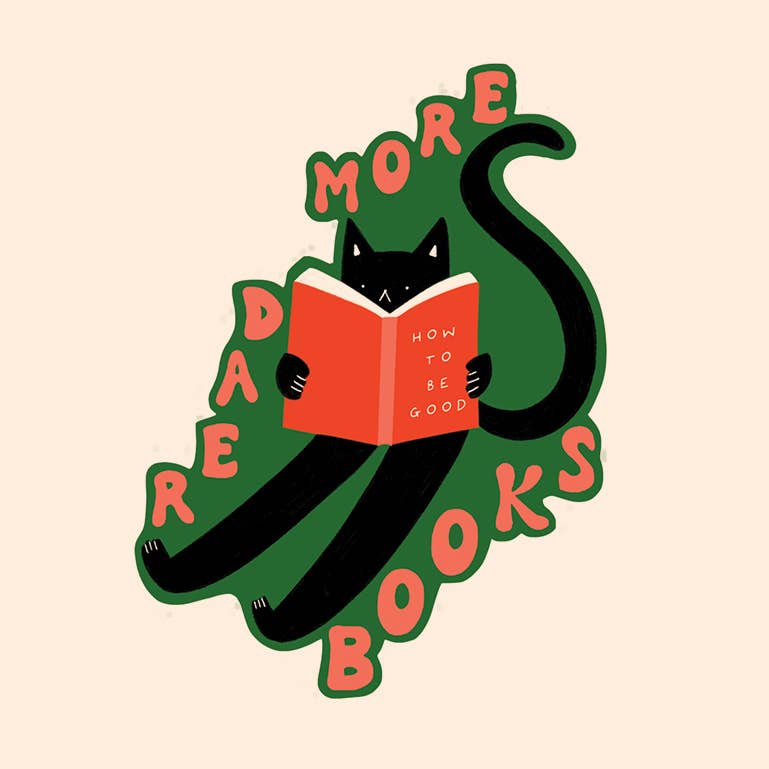 Read More Books Sticker | Black Cat Vinyl Sticker | Cute